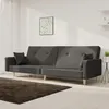 Image de vidaXL CanapÃ©-lit Ã  2 places avec deux oreillers Gris foncÃ© Tissu