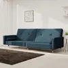 Image de vidaXL CanapÃ©-lit Ã  2 places avec deux oreillers bleu velours