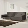 Image de vidaXL CanapÃ©-lit Ã  2 places avec deux oreillers Gris foncÃ© Velours