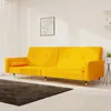Image de vidaXL CanapÃ©-lit Ã  2 places avec deux oreillers Jaune Velours
