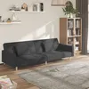 Image de vidaXL CanapÃ©-lit Ã  2 places avec deux oreillers Gris foncÃ© Tissu