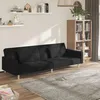 Image de vidaXL CanapÃ©-lit Ã  2 places avec deux oreillers noir tissu