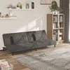 Image de vidaXL CanapÃ©-lit Ã  2 places avec deux oreillers Gris foncÃ© Velours