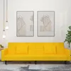 Image de vidaXL CanapÃ©-lit Ã  2 places avec deux oreillers Jaune Velours