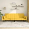 Image de vidaXL CanapÃ©-lit Ã  2 places avec deux oreillers jaune tissu