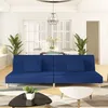 Image de vidaXL CanapÃ©-lit Ã  2 places avec deux oreillers bleu tissu