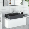 Image de vidaXL Vasque 50x38x11 cm fonte minÃ©rale/marbre anthracite