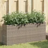 Image de Vidaxl JardiniÃ¨re Avec 2 Pots Gris 90x20x40 Cm RÃ©sine TressÃ©e