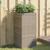 Image de Vidaxl JardiniÃ¨re Gris 40x40x80 Cm RÃ©sine TressÃ©e