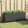 Image de Vidaxl JardiniÃ¨re Avec Roulettes Et 3 Pots Noir 107x32x38 Cm Rotin