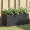 Image de Vidaxl JardiniÃ¨re Avec 2 Pots Noir 72x30x32 Cm RÃ©sine TressÃ©e