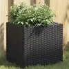 Image de Vidaxl JardiniÃ¨re Noir 36x30x32 Cm RÃ©sine TressÃ©e