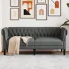 Image de vidaXL CanapÃ© Chesterfield 2 places gris foncÃ© tissu