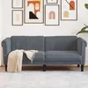 Image de vidaXL CanapÃ© Ã  2 places gris foncÃ© velours