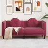 Image de vidaXL CanapÃ© avec coussins 2 places rouge bordeaux velours