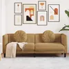 Image de vidaXL CanapÃ© Ã  3 places avec coussins marron similicuir daim