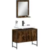 Image de Vidaxl Ensemble D'armoires De Salle De Bain 2 Pcs ChÃªne FumÃ©