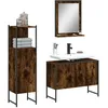 Image de Vidaxl Ensemble D'armoires De Salle De Bain 3 Pcs ChÃªne FumÃ©