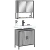 Image de vidaXL Ensemble de meubles de salle de bain 2 pcs Sonoma gris
