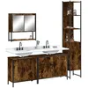 Image de vidaXL Ensemble de meubles de salle de bain 4 pcs ChÃªne fumÃ© Bois