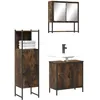 Image de Vidaxl Ensemble De Meubles De Salle De Bain 3 Pcs ChÃªne FumÃ©