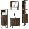 Image de vidaXL Ensemble de meubles de salle de bain 4 pcs ChÃªne fumÃ© Bois