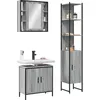 Image de vidaXL Ensemble d'armoires de salle de bain 3 pcs sonoma gris