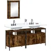Image de Vidaxl Ensemble De Meubles De Salle De Bain 3 Pcs ChÃªne FumÃ©