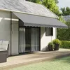 Image de Vidaxl Tissu De Remplacement De CantonniÃ¨re DÂ¿Auvent Rayure Anthracite
