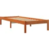 Image de vidaXL Cadre de lit cire marron 90x190 cm bois de pin massif