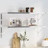 Image de vidaXL Supports d'Ã©tagÃ¨res 4 pcs 40x2,5x25 cm argentÃ© acier inoxydable