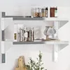 Image de vidaXL ÃtagÃ¨re murale Ã  2 niveaux 75x30x60 cm argentÃ© acier inoxydable