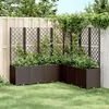 Image de Vidaxl JardiniÃ¨re Avec Treillis Marron 160x160x140 Cm Pp