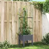 Image de Vidaxl JardiniÃ¨re Avec Treillis Gris 40x40x142,5 Cm Pp