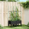 Image de Vidaxl JardiniÃ¨re Avec Treillis Noir 80x40x142,5 Cm Pp