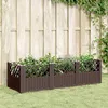 Image de Vidaxl JardiniÃ¨re Avec Piquets Marron 123,5x43,5x43,5 Cm Pp