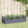 Image de Vidaxl JardiniÃ¨re Avec Piquets Gris 123,5x43,5x43,5 Cm Pp