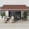 Image de Vidaxl Auvent RÃ©tractable Automatique Avec Led Marron 450x300 Cm