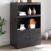 Image de vidaXL Buffet noir 67x39x107 cm acier
