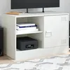 Image de vidaXL Meuble TV blanc 67x39x44 cm acier