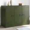 Image de vidaXL Buffet vert olive 99x39x73 cm acier