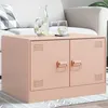 Image de vidaXL Table basse rose 67x50x44 cm acier