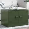 Image de vidaXL Table basse vert olive 67x50x44 cm acier