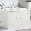 Image de vidaXL Table basse blanc 67x50x44 cm acier