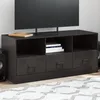Image de vidaXL Meuble TV noir 99x39x44 cm acier