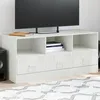 Image de vidaXL Meuble TV blanc 99x39x44 cm acier