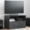 Image de vidaXL Meuble TV noir 67x39x44 cm acier