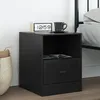 Image de vidaXL Table de chevet noir 34,5x39x44 cm acier