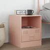 Image de vidaXL Table de chevet rose 34,5x39x44 cm acier