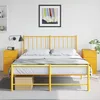 Image de vidaXL Tables de chevet 2 pcs jaune moutarde 34,5x39x62 cm acier